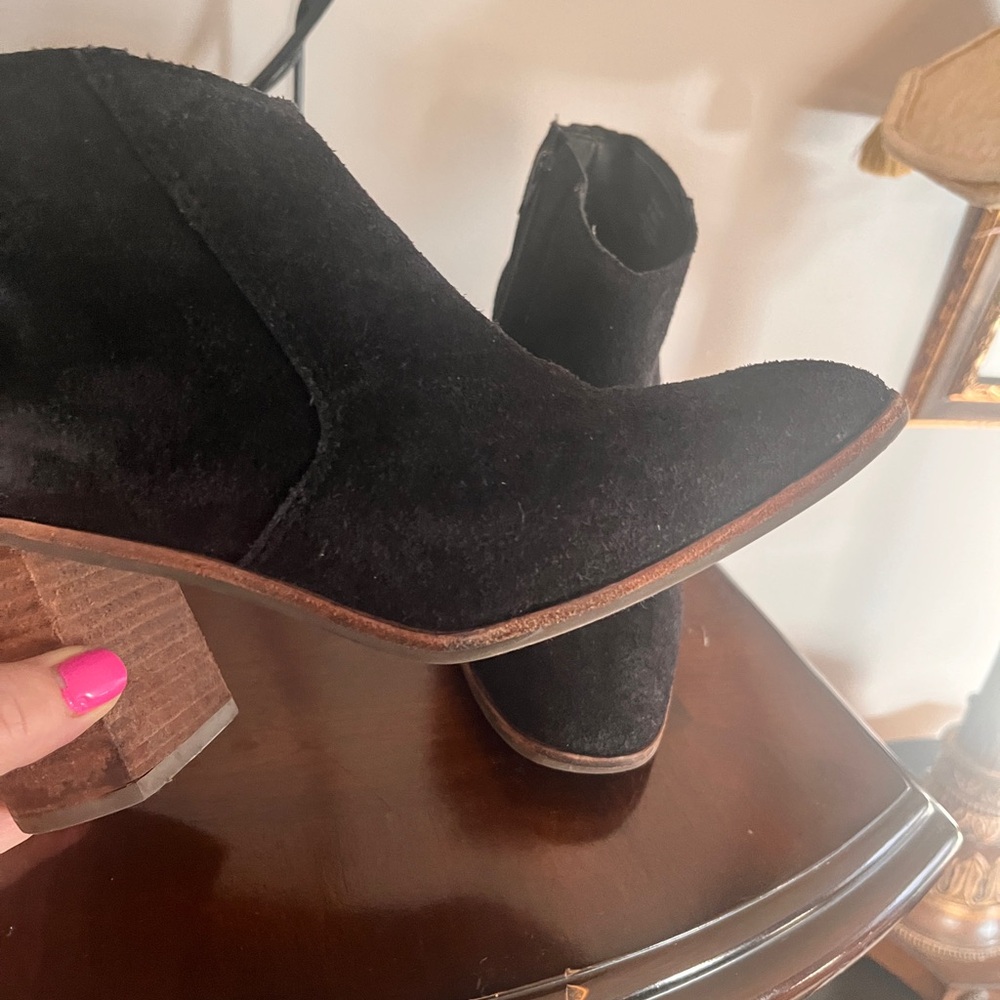 Lucky Brand Black Suede Ankle Booties